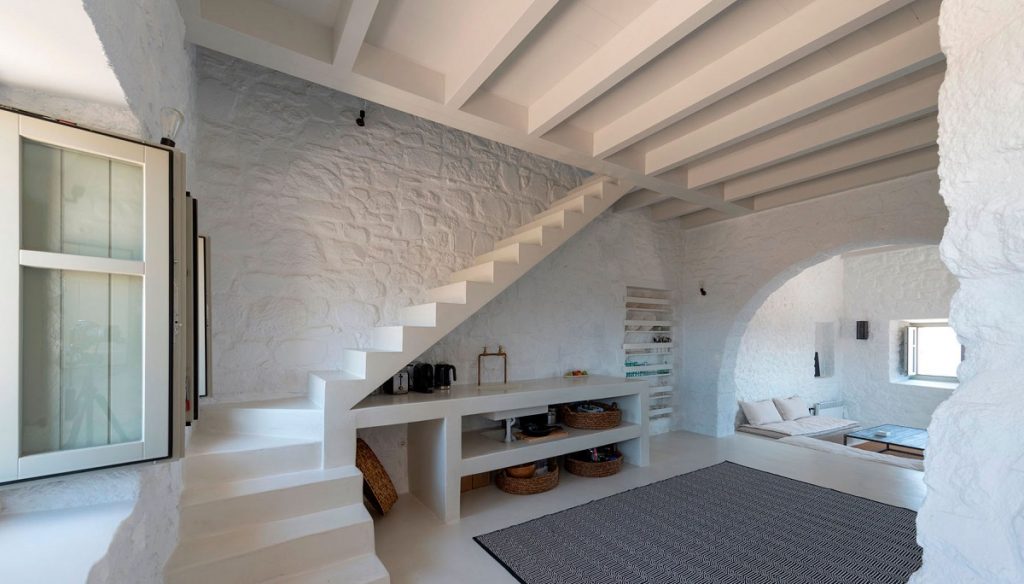 White stone in architecture
