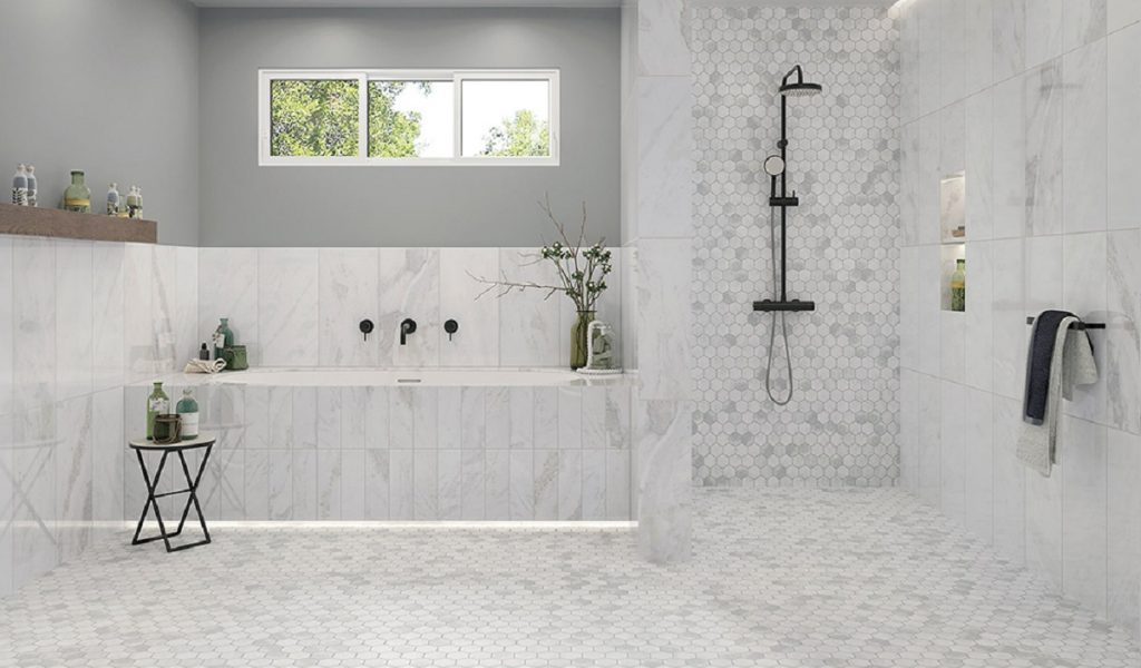 Bathroom floor stone