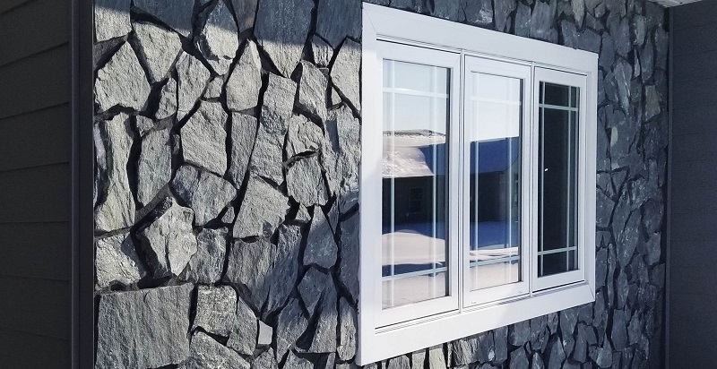 Black stone for facade