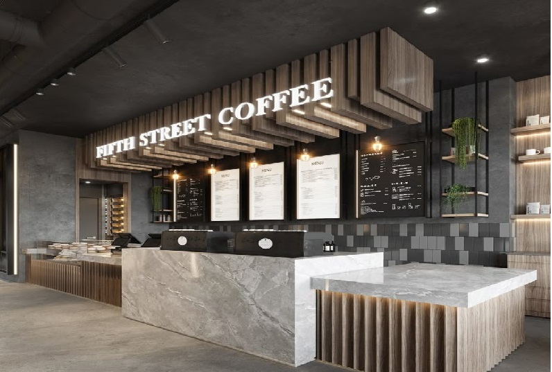 cafe decoration with stone